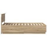  Okvir za krevet s uzglavljem Hrast sonoma 90 x 190 cm - Hrast sonoma 90 x 190 cm | shoptok.hr