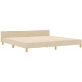  Krevetna konstrukcija s uzglavljem Krema 200 x 200 cm tkanina | Eponuda.com
