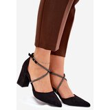Boto Pumps With Pointed Toes And Decorated Straps On A Heel Black Verithas | Shoptok.si