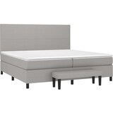  Box spring postelja z vzmetnico svetlo siva 200x200 cm blago, (20761057) | Shoptok.si