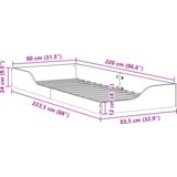  Krevet s daskama Voštano smeđa 80 x 220 cm Čvrsta borova drva | shoptok.hr