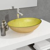 vidaXL Umivaonik stakleni 50 x 37 x 14 cm zlatni cijene
