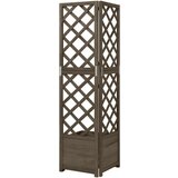  Kotno cvetlično korito z oporno mrežo sivo 40x40x150 cm jelka, (21788828) | Shoptok.si