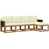  Set vanjskih sofa 5 pcs Prirodna i krem Poliester | Eponuda.com