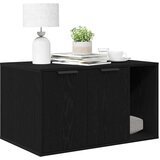 vidaXL Omara za mačje stranišče črna hrast 80x50x45 cm inženirski les | Shoptok.si