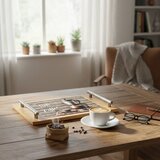 Mhome Pladenj Coffee 30x18xh4,5cm / več barv / les, keramika, inox, (5000199989) | Shoptok.si