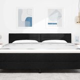  LED glava kreveta S LED lampica Crna 180 cm Poliester - Crna 180 cm Nizak uzglavlju | shoptok.hr