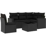 Maison Chic Seti vrtnega pohištva - Vrtna garnitura - Vrtni pohištvo set 6-delna z blazinami črna poli ratan, (21805017) | Shoptok.si