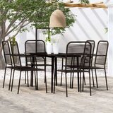  7-dijelni vrtni blagovaonski set crni | shoptok.hr