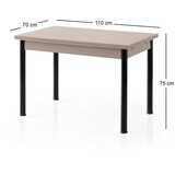 Hanah home polo - 1300 light mocha extendable dining | ePonuda.com