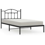 Metalni okvir za krevet s uzglavljem crni 100x200 cm | shoptok.hr