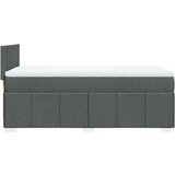 vidaXL Box spring postelja z vzmetnico temno siva 90x200 cm blago | Shoptok.si