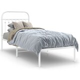  Metalni okvir za krevet s uzglavljem bijeli 80x200 cm | shoptok.hr