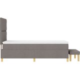 vidaXL Krevet s kutijom opruga s madracem i klupom Taupe 100x200 cm Tkanina | shoptok.hr