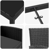  Vrtni set za objed s jastukom 9 pcs Crna poliratan | shoptok.hr