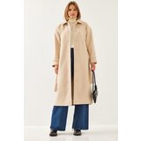 Bianco Lucci Women's Belted Long Stamp Coat 2498 Cene