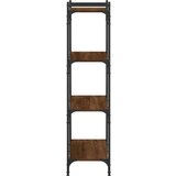 vidaXL Knjižna omara 4-nadstropna rjavi hrast 80x30x120 cm inž. les | Shoptok.si