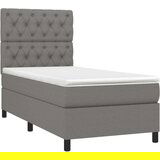  Kreveta s oprugama i madrac tamnosivi 80x200cm od tkanine | shoptok.hr