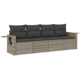 4-dijelni set vrtnih sofa od poliratana s jastucima sivi | shoptok.hr