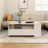 The Living Store Klubska mizica visok sijaj bela 102x55x42 cm konstruiran les - Klubska Mizica, (21572967) Cene