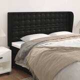  Uzglavlje s ušima crno 183x23x118/128 cm od umjetne kože | Shoptok.si