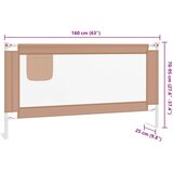  Sigurnosna ograda za dječji krevet smeđe-siva 180x25 cm tkanina | shoptok.hr