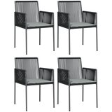 Maison Chic Vrtni stoli - Stol za vrt z blazinami 4 kosi črni 54x60,5x83,5 cm poli ratan JS2230, (21876660) Cene
