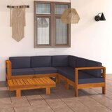  6-dijelna vrtna garnitura s tamnosivim jastucima bagremovo drvo | shoptok.hr