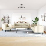  Chesterfield garnitura od 3 dijela, krem, umjetna koža | shoptok.hr
