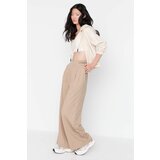 Trendyol Beige Print Detailed Wide Leg Knitted Trousers Cijene