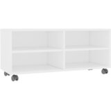 TV ormarić s kotačima bijeli 90 x 35 x 35 cm konstruirano drvo | shoptok.hr