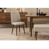 Hanah home vina 03 1005 walnut cream (produžni trpezarijski sto, stolice i konzola set (7 komada) | ePonuda.com