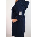 Kesi Włoski Elegant Plus Size women's coat with a collar and large pockets fango | Shoptok.si