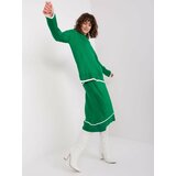Fashion Hunters Green Two-Piece Women's Knitted Set Cene