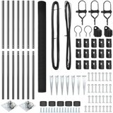 vidaXL Ograjni drogovi Set 2 Sivi Kovina, Plastika 10 x 1,5 m Trajni | Shoptok.si