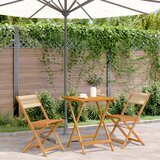  3-dijelni bistro set od polipropilen i masivnog drva bež | shoptok.hr