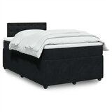 vidaXL Krevet box spring s madracem crni 120 x 190 cm baršunasti | shoptok.hr