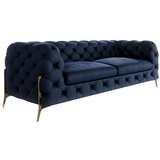 Ropez Temno modra žametna sedežna garnitura 225 cm Chelsea Bis – | Shoptok.si