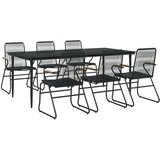 vidaXL 7-dijelni vrtni blagovaonski set od PVC ratana crni | shoptok.hr