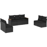  7-dijelni set vrtnih sofa od poliratana s jastucima crni | shoptok.hr