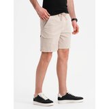 Ombre Men's loose-fit shorts with cargo pockets - cream | Shoptok.si