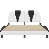  Okvir kreveta Viana bez madraca bijelo-crni 140x190 cm umjetna koža | shoptok.hr