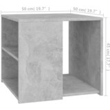  Bočni stolić siva boja betona 50 x 50 x 45 cm konstruirano drvo | Eponuda.com