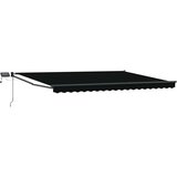 Ručna zlačivna tenda s LED diodama Crna 4 × 3 m | shoptok.hr