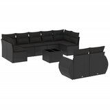  10-dijelni set vrtnih sofa s jastucima crni od poliratana | shoptok.hr