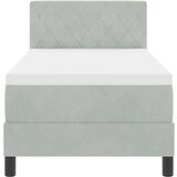 Box spring krevet Svjetlosiva 80 x 200 cm Baršun | shoptok.hr