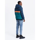 Ombre Men's sporty colorful retro jacket - navy blue and orange | Shoptok.si
