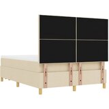  Krevet s opruga kutije s uzglavljem Krema 200 x 160 cm tkanina | shoptok.hr