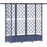 vidaXL Povišeni krevet s mrežom i krovom Siva 164 x 40 x 121 cm PP - Siva 164 x 40 x 123 cm s ravnim krovom (3 bočna mreža) | shoptok.hr