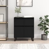 vidaXL Komoda črna 60x35x70 cm inženirski les | Shoptok.si